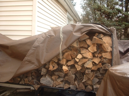 Stacks of wood bundles