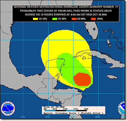 Wilma approaches Cancun